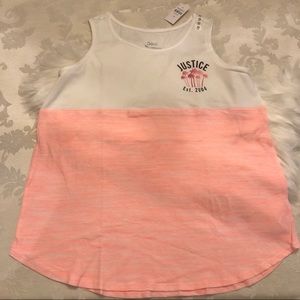 DONATED  NWT JUSTICE GRAPHIC SCOOP NECK TANK TOP🌴size 20 plus🌴